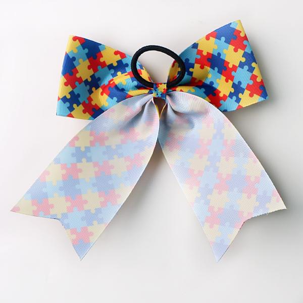 Sublimated Girl Cheerleading Bows with Hair Ring Delivery in 3-7 Working Days 16*20cm