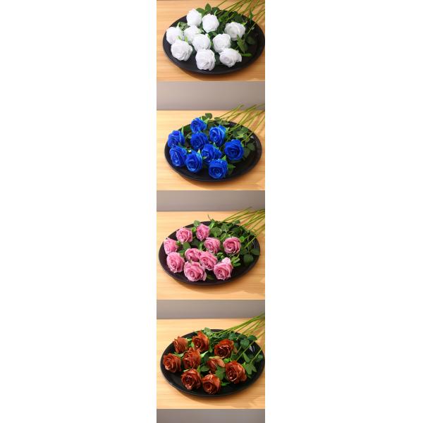 Eco-friendly 9-Head Artificial Dusty Rose Silk Flower Wall for Wedding and Christmas
