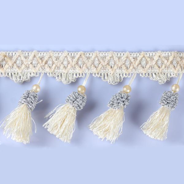 Handmade fashionable chain beads lace tassels fringes for curtain/sofa/pillow decoration