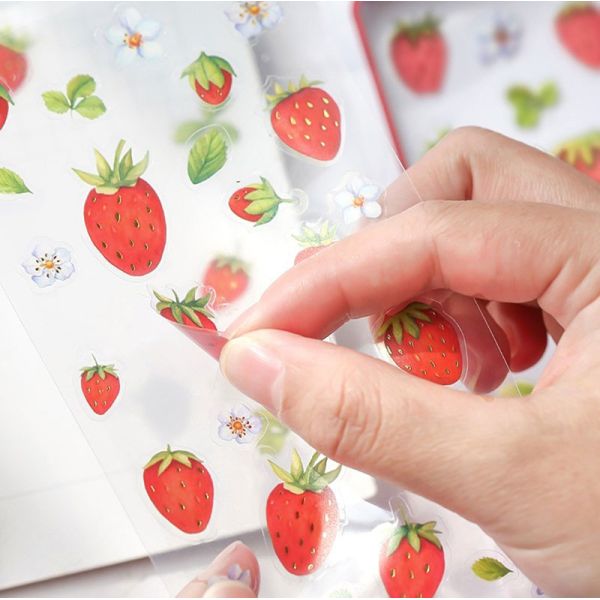 Printing Waterproof Kiss Cut Stickers Cute Strawberry Fruit Packaging Label