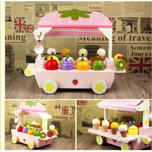 Машина конуса мороженого симуляции детей деревянная