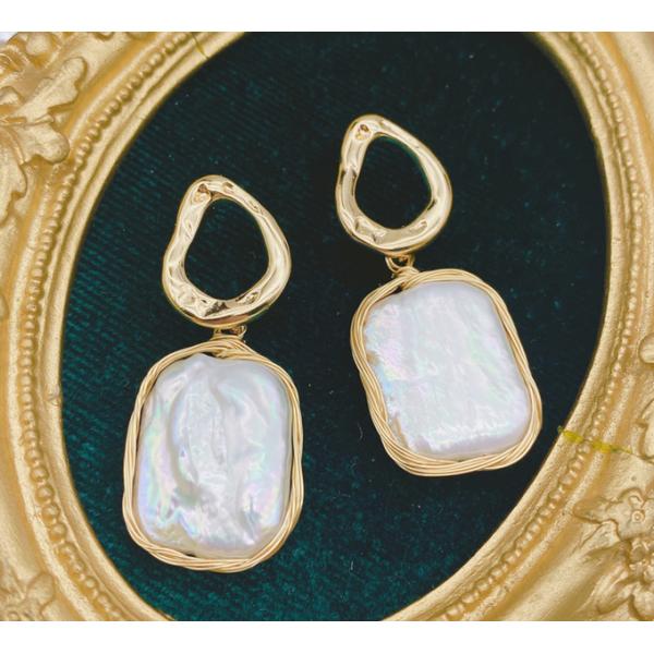Natural Baroque Pearl Earring Fashion Irregular Pearl Dangle Earrings For Women Baroque Freshwater Pearls Hoop Earrings