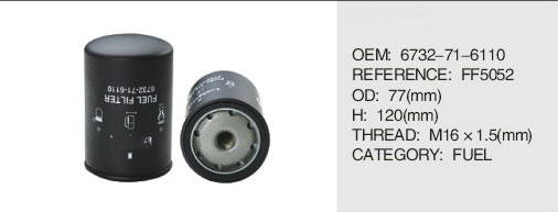 Truck Diesel engine parts oil filter for komtsu 6732-71-6110