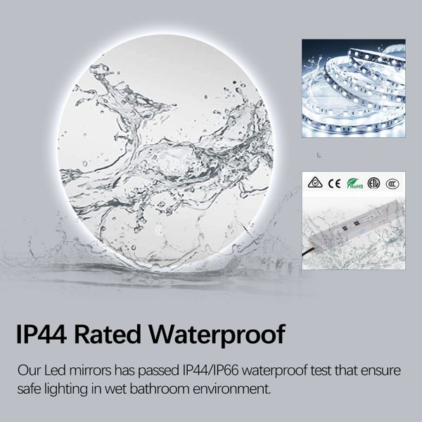 OEM ODM Custom LED Bathroom Mirror , LED Bathroom Touch Screen Mirror