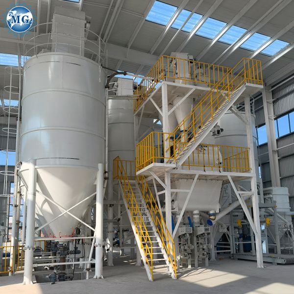 Automatic Tower Type Dry Mortar Production Line with 10-30 T/H Capacity PLC Control System and Twin Shaft Mixer