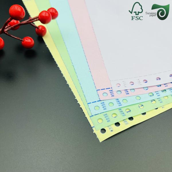 FSC 8.5 14 Blank Carbonless NCR Paper  White CB  Yellow CF  75gsm 78gsm  Black Image