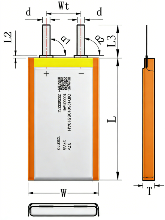 Semi-Solid Lithium-ion Cell 3.7V 10000mAh Drone Battery Pack with 600+ Cycles and 1C Charge/Discharge