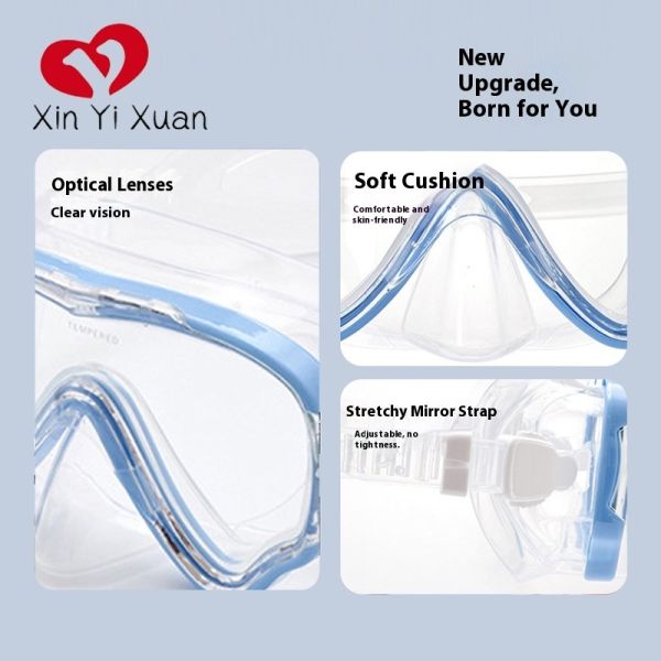 Snorkel Set Adults Snorkeling Gear Anti-Fog Panoramic View Swim Mask Dry Top Snorkel Kit with Carry Bag for Snorkeling Scuba Diving Swimming Travel