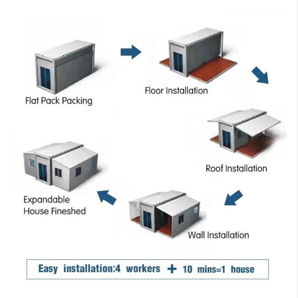 Movable Prefab Expandable Container Modern Home Luxury Villa Expandable Shipping Container