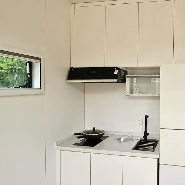 Apple Cabin House Galvanized Steel Frame and Metal Carved Panel Long-Lasting Dependable Performance