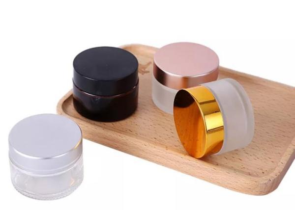 Skincare Cream 50g Empty Glass Cosmetic Jars 45mm Height Non Slip Bottom