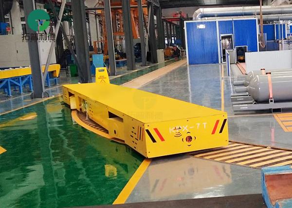 7 Ton Machinery Plant Workpiece Handling S Type Rail Turning Electric Transfer Trolleys