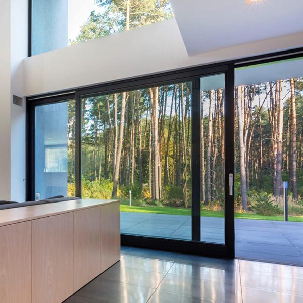 Seguridad Residencial Puertas de vidrio corredero de aluminio Vidrio aislado con perfil de rotura térmica