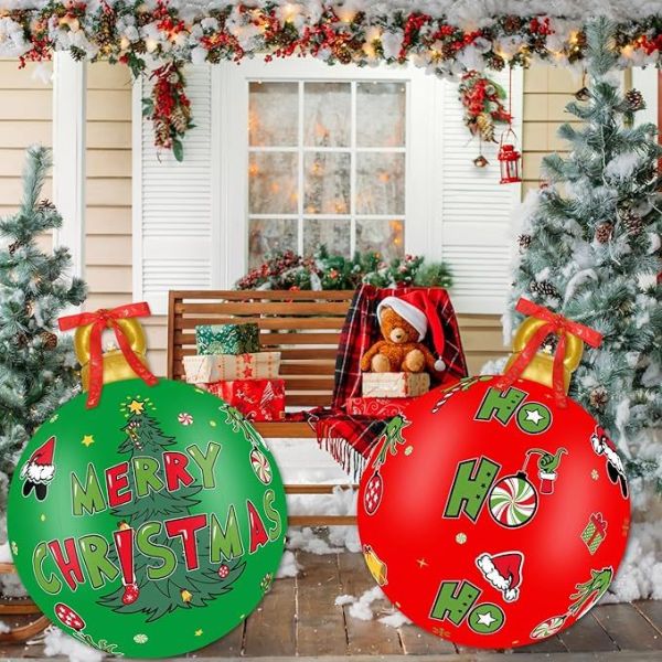 PVC inflatable Christmas balls can be customized in various patterns and sizes. The airtight design makes them easy to fold