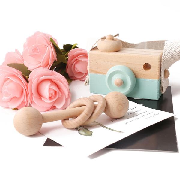Beech Wooden Montessori Necklace Camera Pendant For Baby