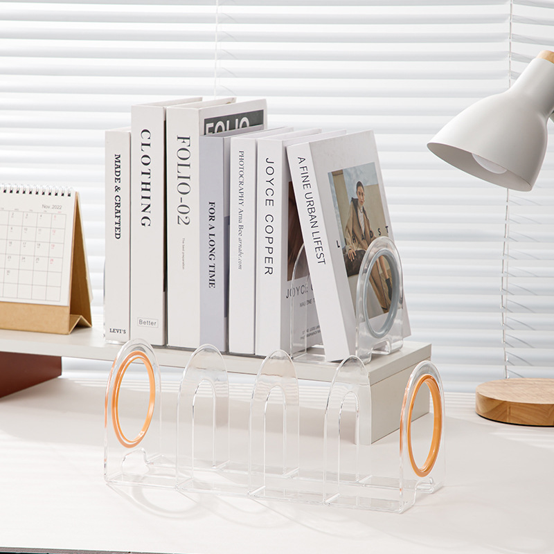 Transparent Acrylic Bookstand File Holder Student Bookstand Bookend Desk Bookcase Thickened Book Baffle Book Holder