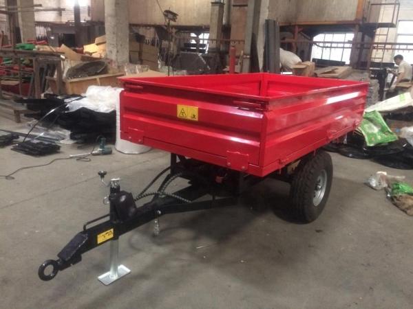 Single Axle Tractor Trailer ,Farm Hydraulic Dump Trailer ;2 Wheel Box Tipper Trailer For Farm Transporting