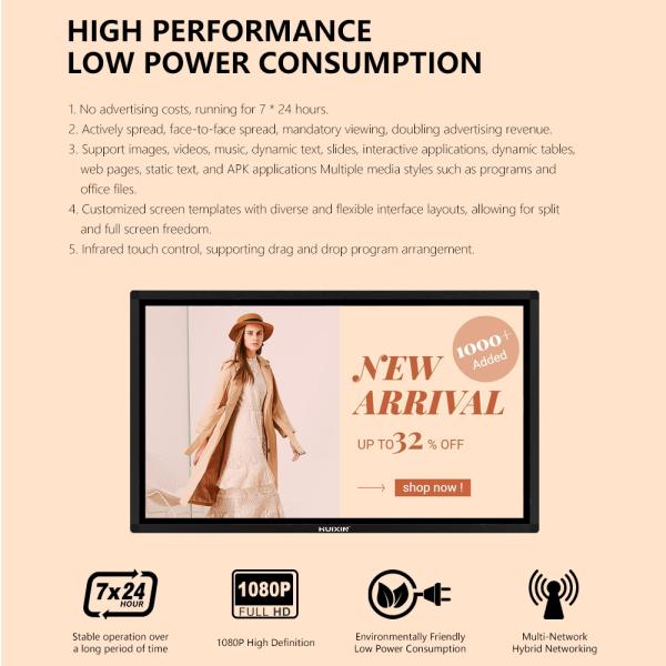 23.6 Inch Android-Based Wall Mounted Cloud Content Management Animation Digital Signage Advertising for Fast Food Restaurant for KFC Store Welcome Display