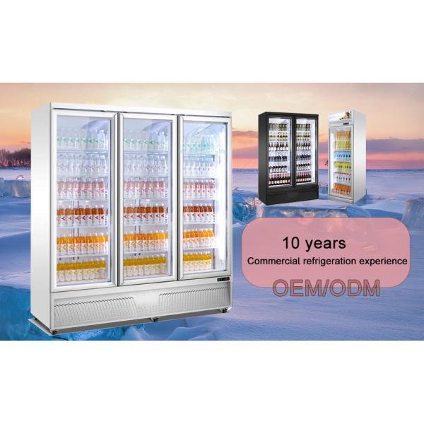 Commercial Beverage Cooler 3 Doors Display Fridge Upright Glass Refrigerated Showcase