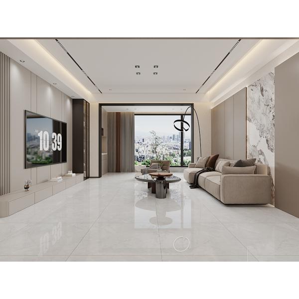 Impresionantes baldosas de porcelana esmaltada pulida de mármol de 800x800mm gris claro para hotel Antibacter