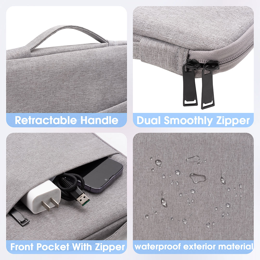 For Laudtec 15.6 Inch Laptop Handbag Waterproof Case Sleeve with Front Pocket Shockproof Briefcase Retractable Handle Carrier Wholesale OEM/ODM/Private Label
