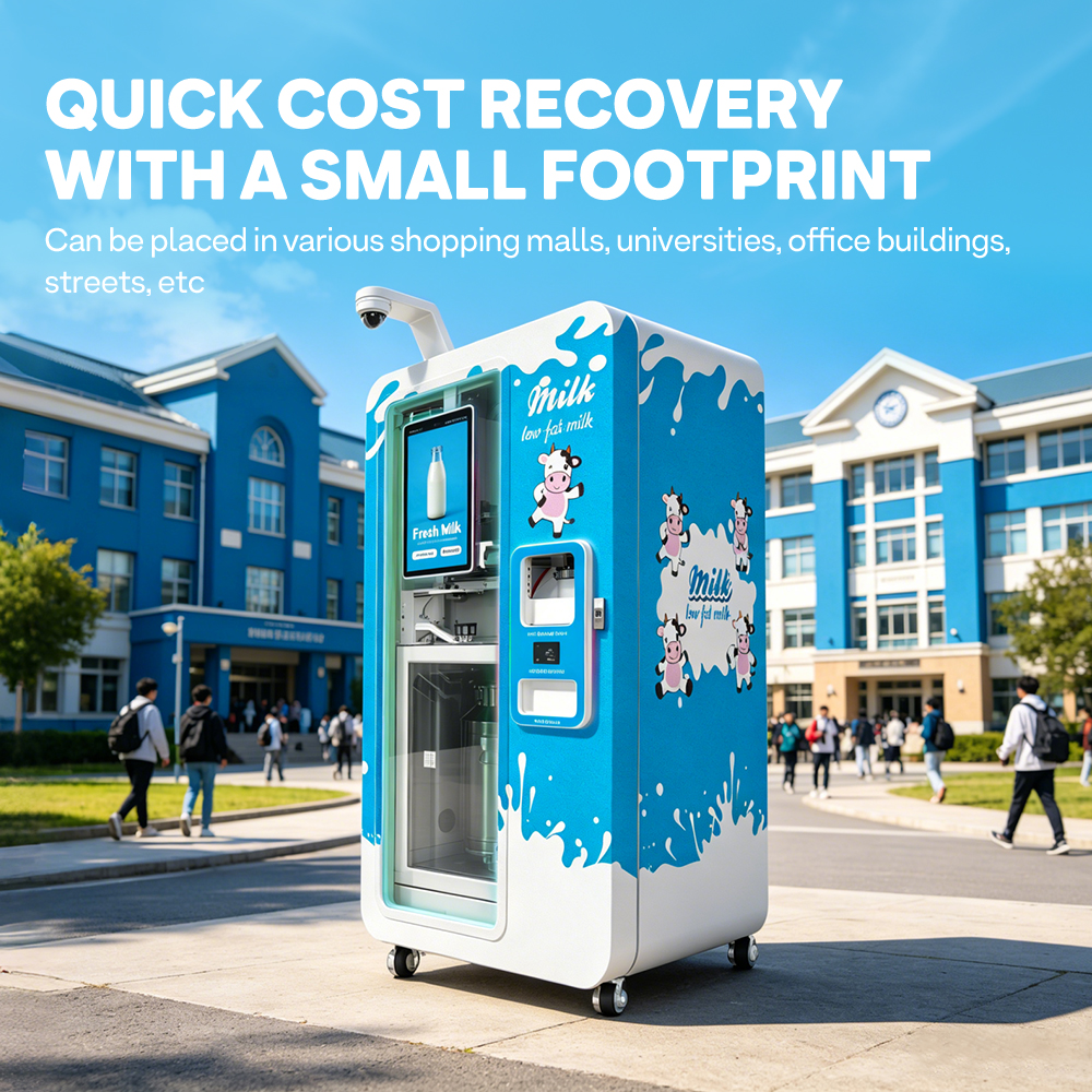 Haloo Fresh Milk Vending Machine | 120L Milk Storage System 175 Cup Large Capacity Design Automatic Cleaning and Disinfection Function