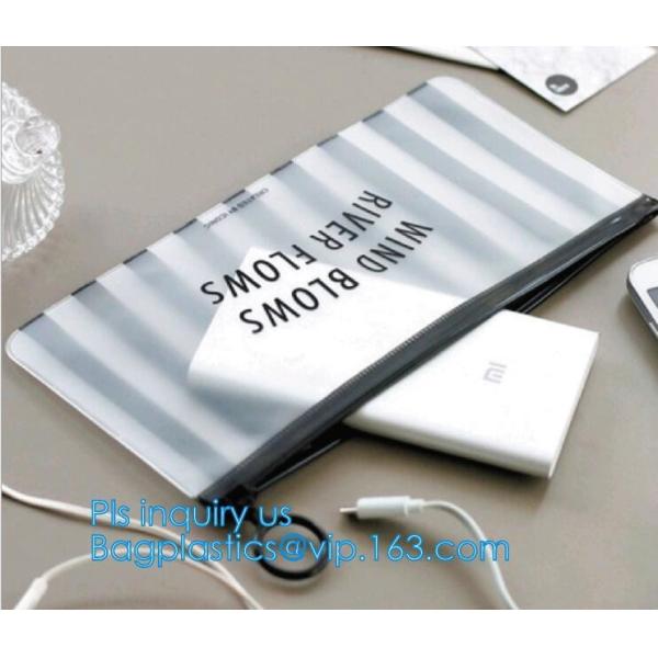 PVC transprent slider bag for packing underwear, Frosted Zip lockkk bag EVA PVC hanger bag for clothes, EVA frost drawstrin
