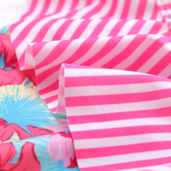 Girl's Swimwear flower print Double-deck flouncing Swimsuit off shoulder swimwear one piece swimsuit