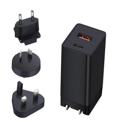 Portable GaN Fast Charger PD 65W AC Power Adapter EU / US / UK Plug