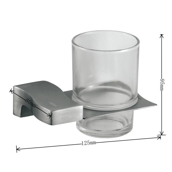 0.46kg Bathroom Tumbler Holders Single Toothbrush Holder Satin Brushed