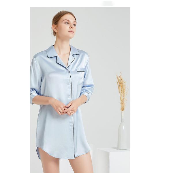 22mm Silk Pajamas Long Sleeve Pure Silk Sleepwear Pajama Set