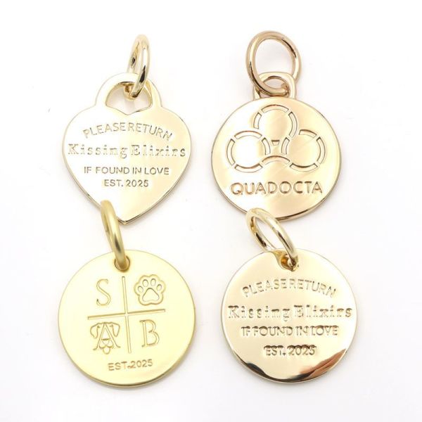 Light Gold Custom Hat Shape Metal Logo With Jump Ring For Keyring Clasp