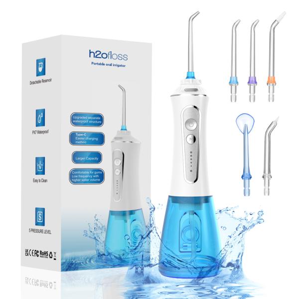 Waterproof Grade Soft Silicone Electric Dental Flosser With 1200-1400 Pulse Frequency