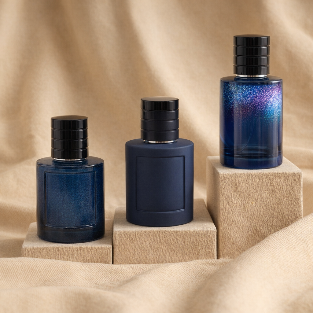 60ml Glass Perfume Bottles Empty Cylinder Spray Magnetic Cap Crimp Neck