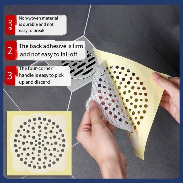 Easy Operation Filter Mesh Sticker Membrane Fabric Shower Drain Non-woven floor drain paste Fabric Hair Catcher Factory Price