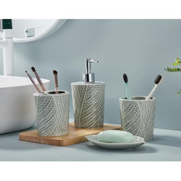 Toothbrush Holders,Ceramic Bathroom Accessories Set,Thanksgiving Day Gift,Bathroom Decor, Soap Dispenser Bathroom,Hand P