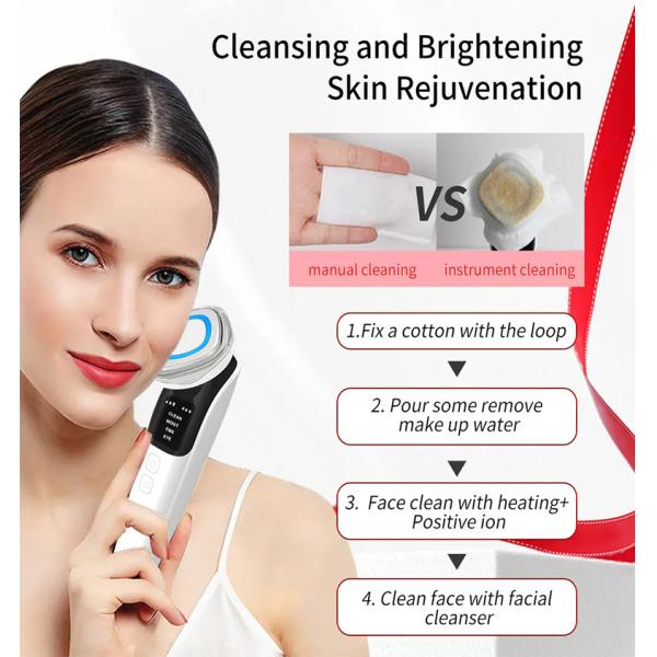 Hot Cold Compress And Red Light Therapy Micro Current Face Device Electric Heating 3W