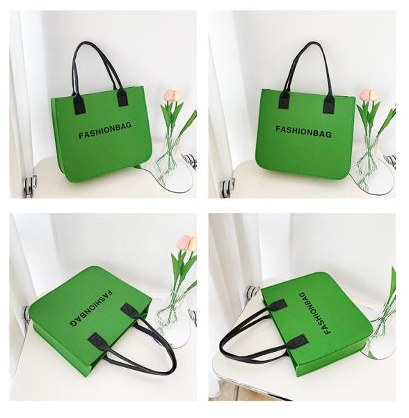 Versatile Felt Bag, Shoulder Handbag, Felt Tote Bag, Leather Strap, Shopping Bag, Large Quantity Discount Large Reusable Bags Heavy Duty Grocery Tote Bag