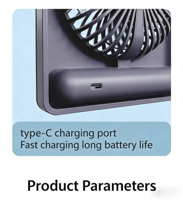 Ultra Thin Handheld Foldable Desk Fan USB Rechargeable With Quiet Personal Cooler