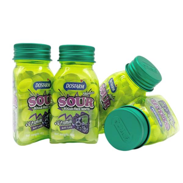 Low Carbohydrate Content Sugar Free Sour Mint Candy Small Size Room Temperature Storage