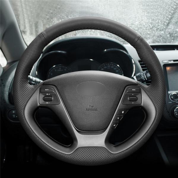 Kia cee'd Red Suede Steering Wheel Cover with DIY Design and Customized Design