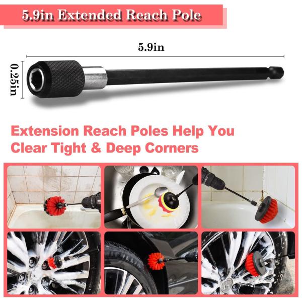 24 Pcs Car Detailing Brush Set Drill Soft Brushes Kit de lavado con gel de limpieza para el interior y el exterior