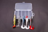 Conjunto de peixe equipado com chumbo de borracha iscas de pesca 5 peças/caixa Multicolor