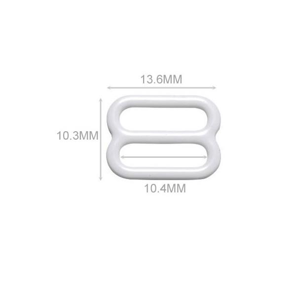 10.4mm 10.5mm Bra Adjuster Slider Metal With Nylon Coated