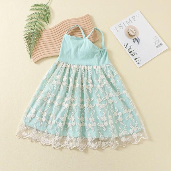 Toddler Baby Girls Tutu Dress Tulle Sundress Ribbed Top Layered Tulle Skirt Spaghetti Strap Dresses