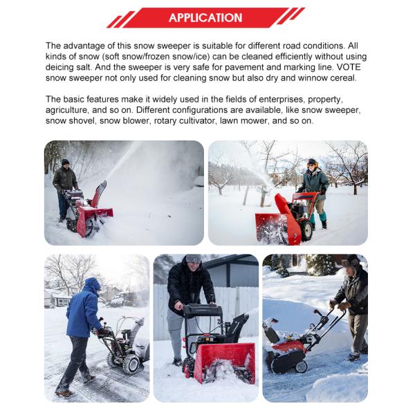 MEICHENG Commercial Hand push Snow Blower with Electric Start and Sweeping Function