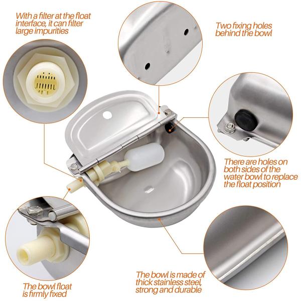 Premium PP Plastic Livestock Water Bowl with Automatic Refill System and Corrosion-Proof Longevity