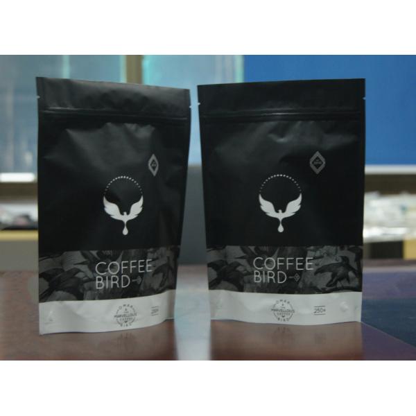 Matt Black Aluminum Foil Coffee / Tea Bags Packaging Mouisture Proof Bags