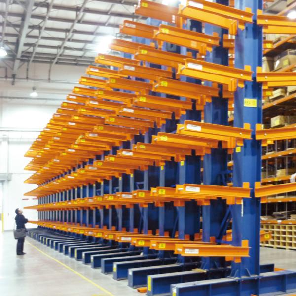 Armazéns de carga pesada, prateleiras de cantilever, prateleiras de armazenamento de armazenamento de braço único até 1500 kg