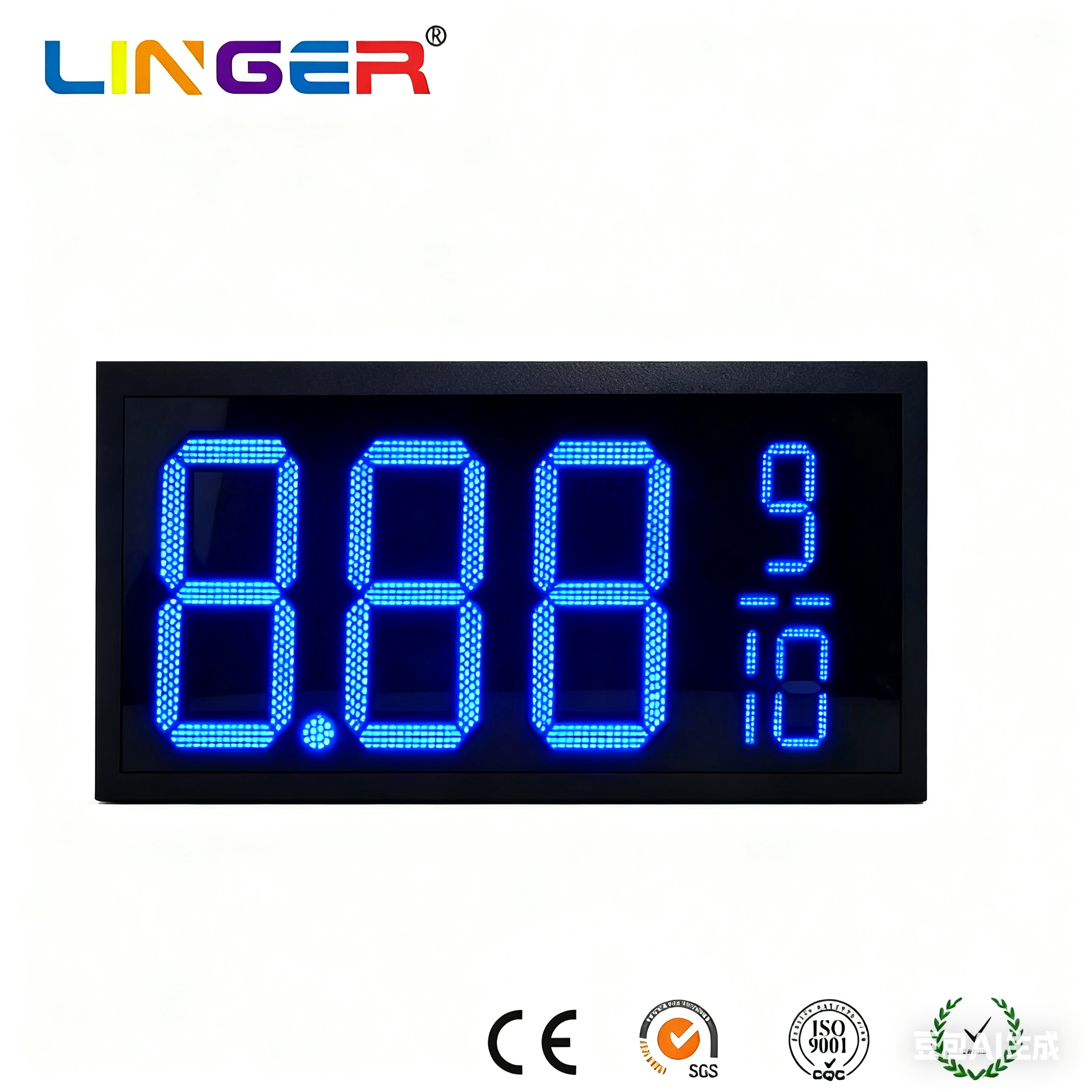 400mmx1000mm LED Fuel Price Signs Blue Color Gas Price Display Waterproof For USA Gas Station